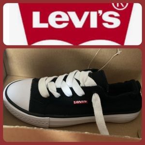 Levis 1091100-kids Black Denim Canvas Sneakers Shoes
